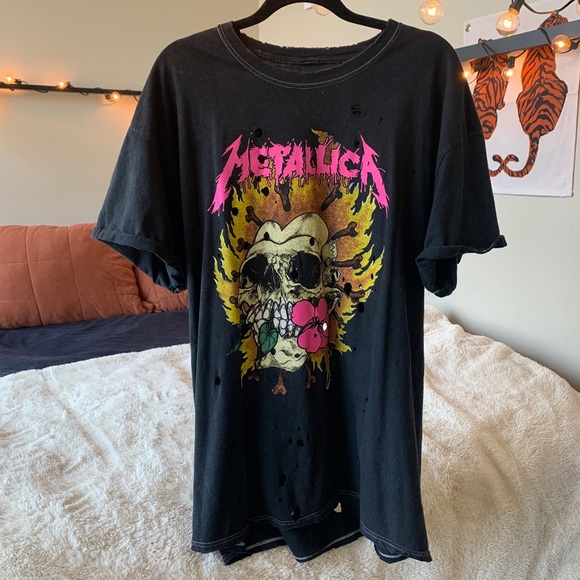 oversized distressed t shirt dress